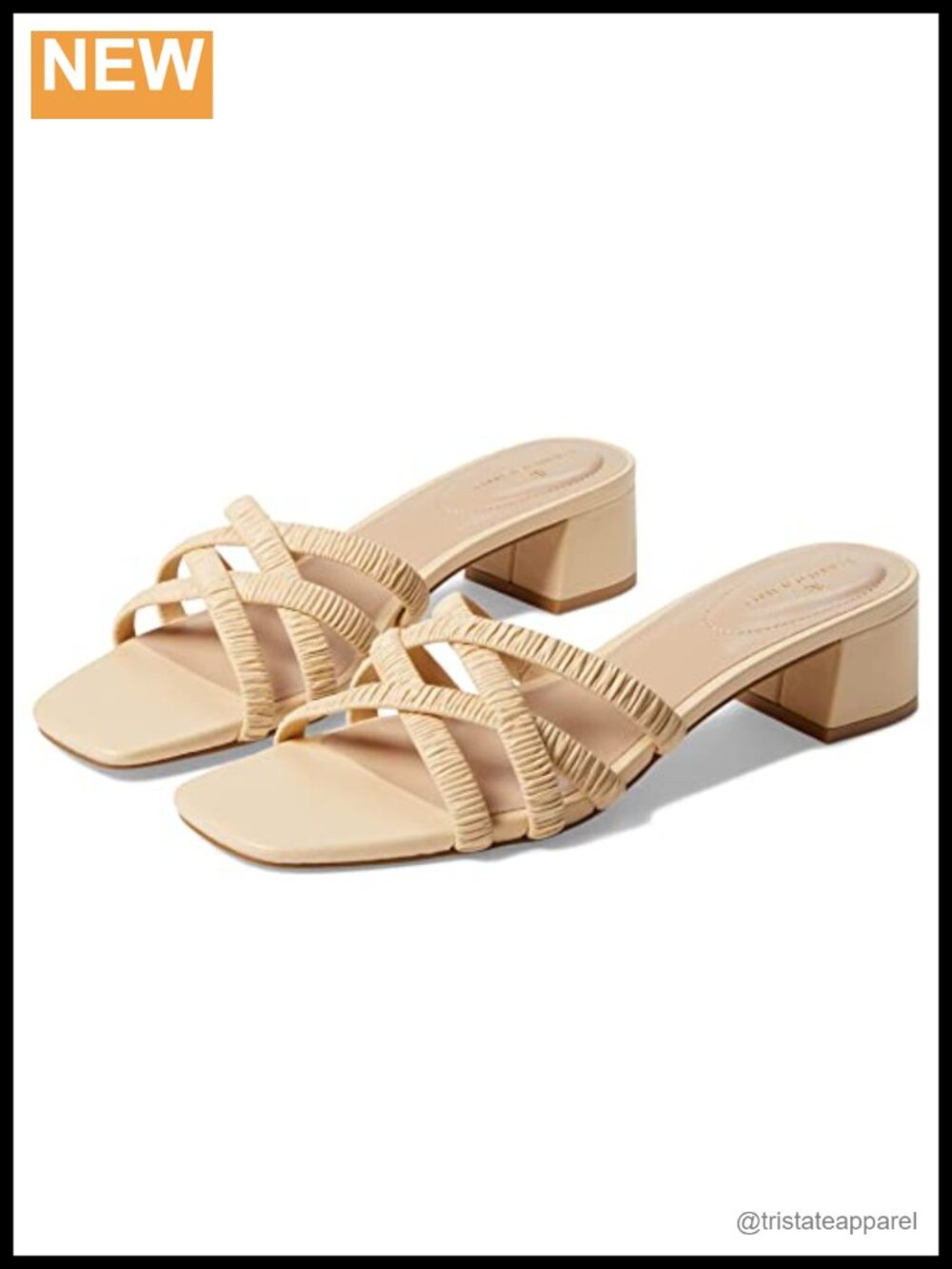 Bandolino Runrun Slip On Slide Block Heeled Sandals Synthetic Rubber Sole